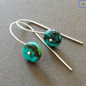 Petite Turquoise Sterling Earrings Simple Modern